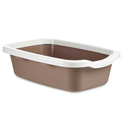 58X38CM BEIGE PLASTIC CAT LITTER TRAY 
