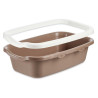 58X38CM BEIGE PLASTIC CAT LITTER TRAY 