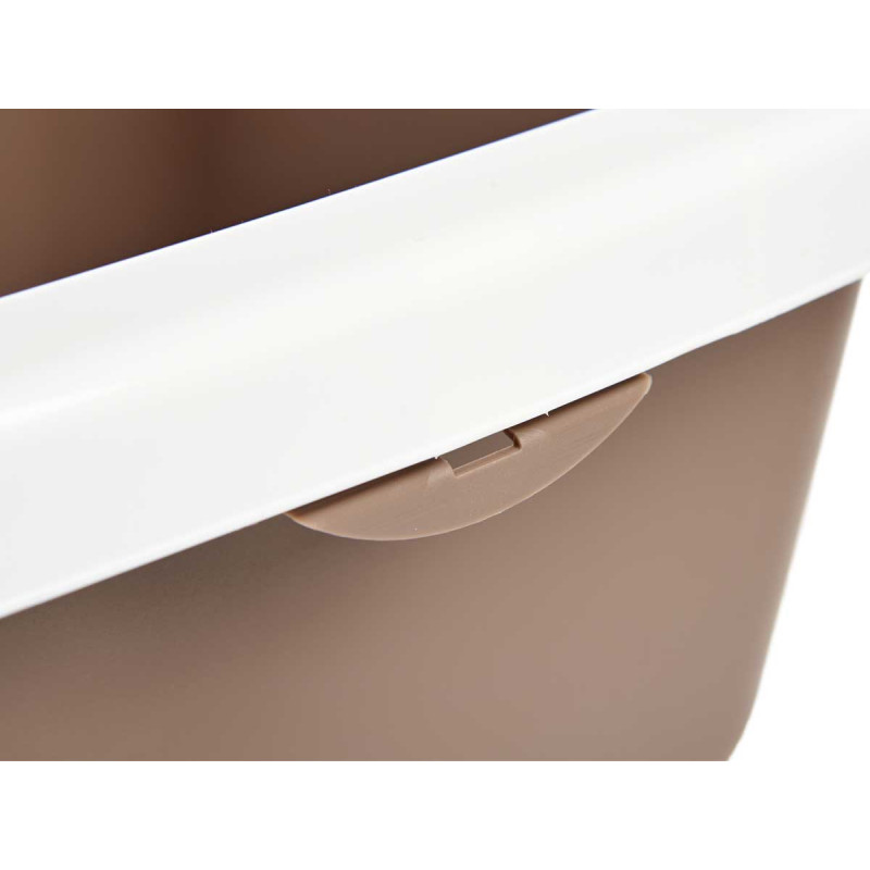 58X38CM BEIGE PLASTIC CAT LITTER TRAY 