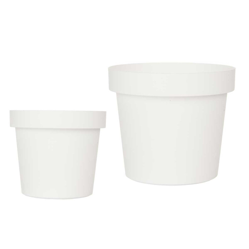 VASO PLASTICA BIANCO 14CM DIAM