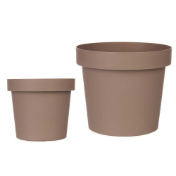 VASO PLASTICA MARRONE 14CM DIAM