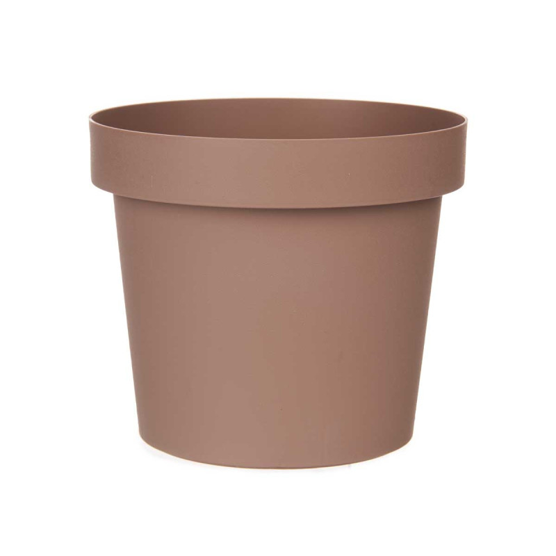 POT EN PLASTIQUE BRUN 14CM DIAM