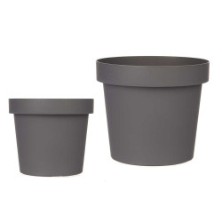 VASO PLASTICO CINZENTO 14 CM DIAM