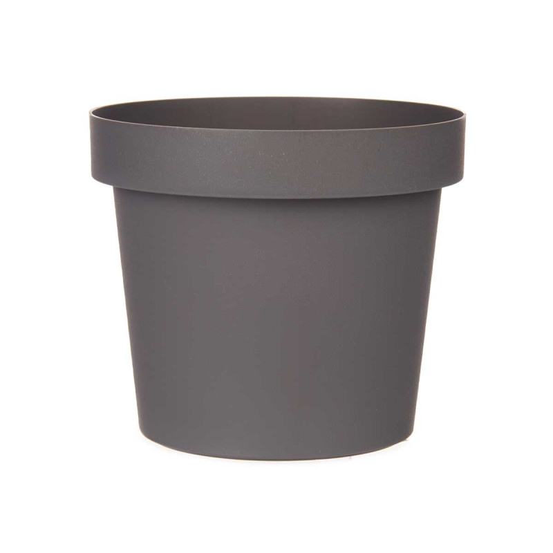 VASO PLASTICO CINZENTO 14 CM DIAM