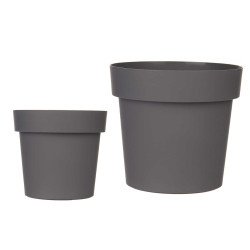 VASO PLASTICO CINZENTO 16 CM DIAM
