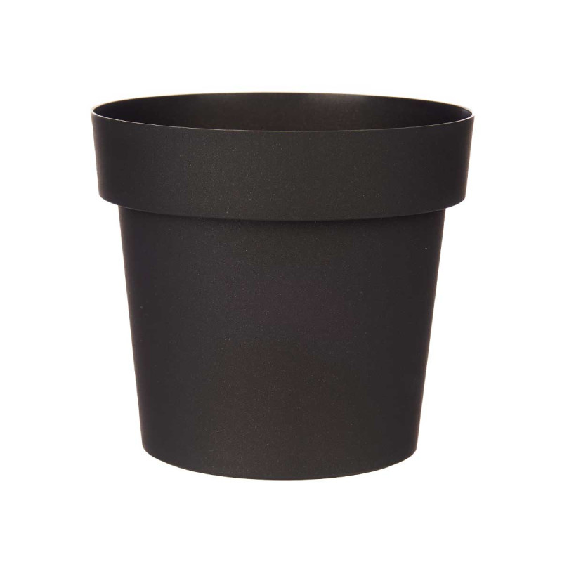 PLASTIC POT ANTHRACITE 16CM DIAM