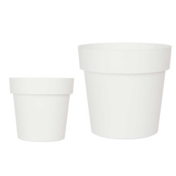 POT EN PLASTIQUE BLANC 18CM DIAM