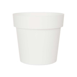 PLASTIC POT WHITE 18CM DIAM