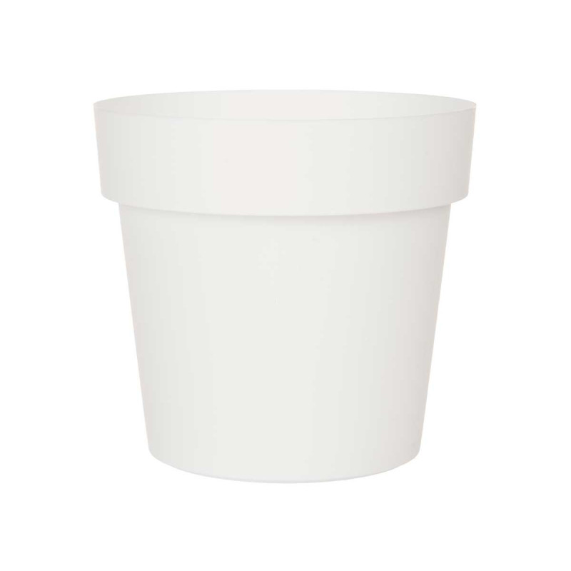 POT EN PLASTIQUE BLANC 18CM DIAM