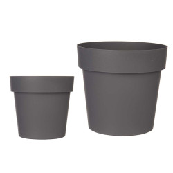 VASO PLASTICO CINZENTO 18 CM DIAM