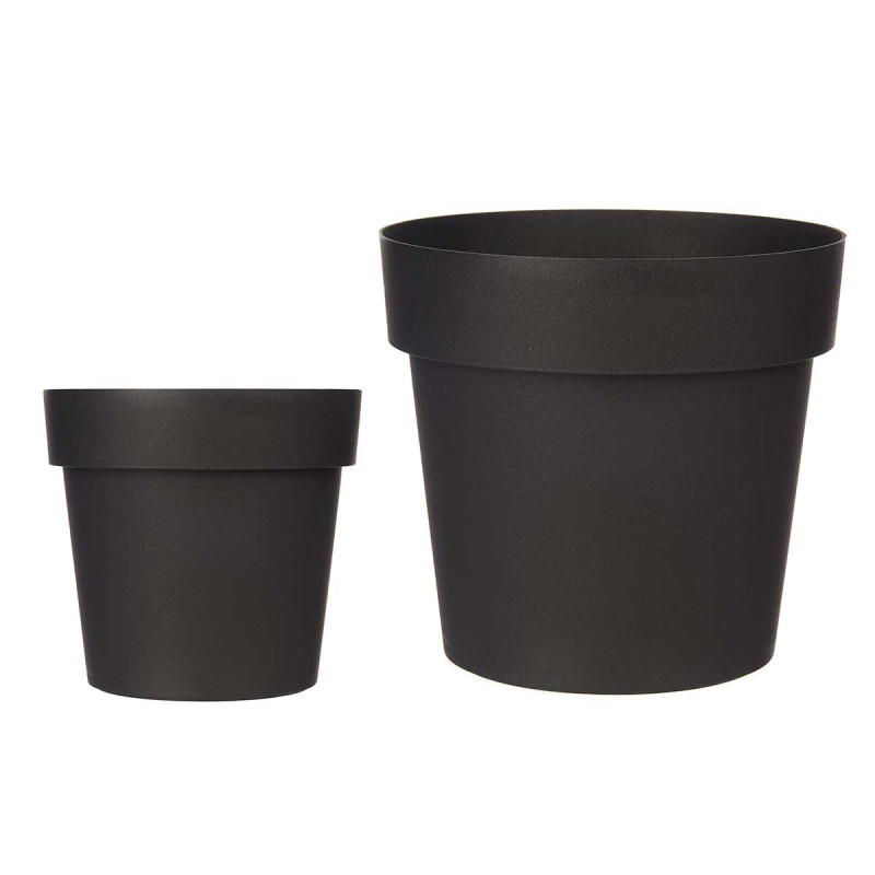 PLASTIC POT ANTHRACITE 18CM DIAM