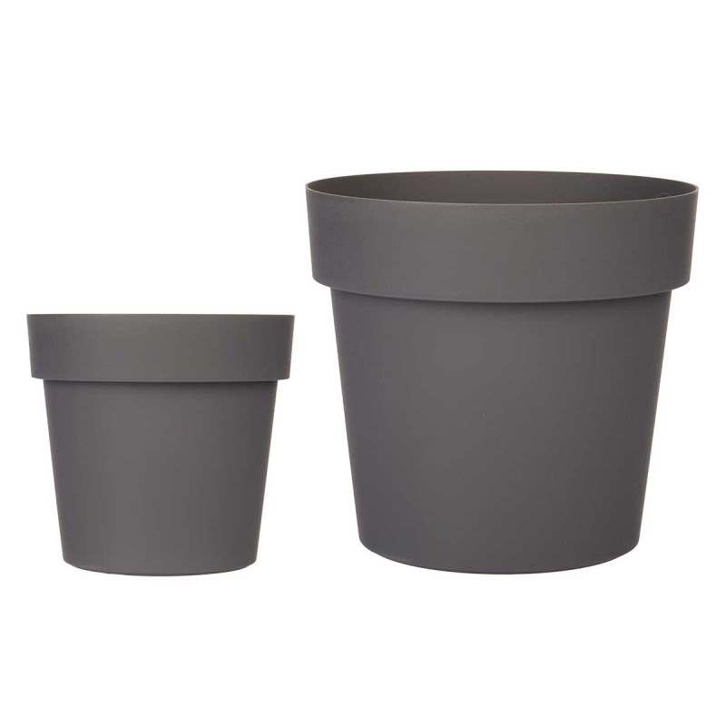 VASO PLASTICO CINZENTO 20 CM DIAM