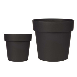 PLASTIC POT ANTHRACITE 20CM DIAM