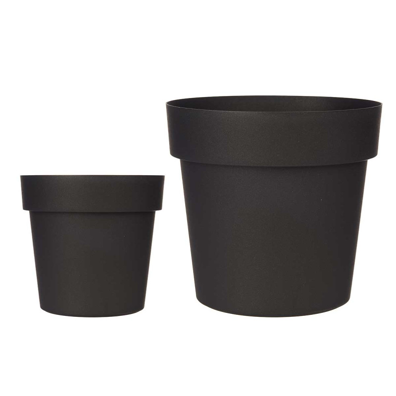 PLASTIC POT ANTHRACITE 20CM DIAM