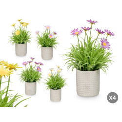 VASO CIMENTO COM MARGARIDAS SORT 4