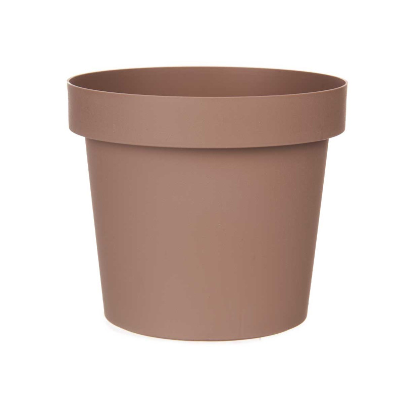 VASO PLASTICA MARRONE 25CM DIAM