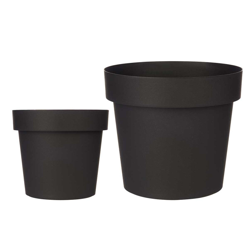 PLASTIC POT ANTHRACITE 25CM DIAM