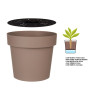 VASO PLASTICA MARRONE CON RISERVA D'ACQUA 30CM