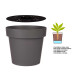 VASO PLASTICO CINZENTO C RESERVA AGUA 30 CM 