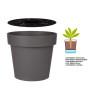 VASO PLASTICO CINZENTO C RESERVA AGUA 30 CM 