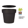 PLASTIC POT ANTHRACITE W WATER RESERVOIR 30CM DIAM