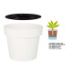 POT EN PLASTIQUE BLANC AVEC RÉSERVE D'EAU 35CM 