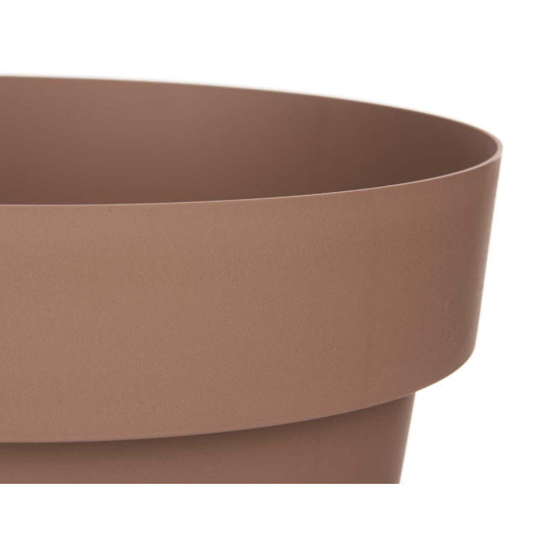 VASO PLASTICA MARRONE CON RISERVA D'ACQUA 35CM