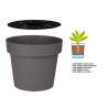 VASO PLASTICO CINZENTO C RESERVA AGUA 35 CM 