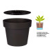VASO PLASTICO ANTRACITE C RESERVA AGUA 35 CM 