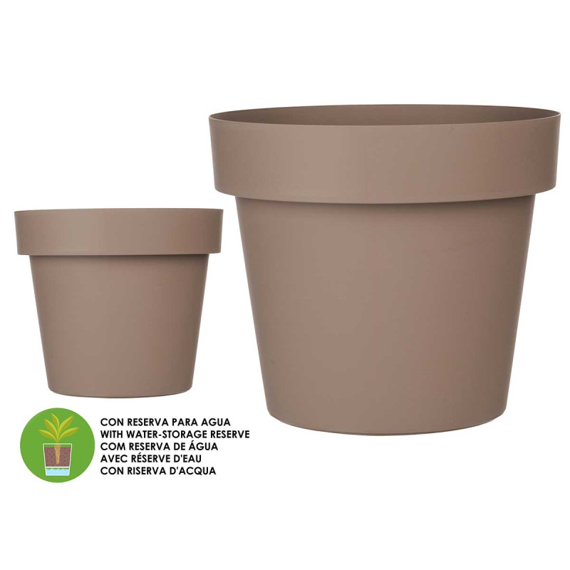 VASO PLASTICO CASTANHO C RESERVA AGUA 40 CM 