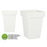 SQUARE POT WHITE WITH WATER RESERVOIR 30CM DIAM