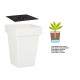POT CARRÉ BLANC AVEC RÉSERVE D'EAU 30CM 