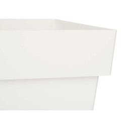 SQUARE POT WHITE WITH WATER RESERVOIR 30CM DIAM