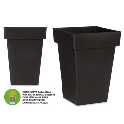 SQUARE POT ANTHRACITE W WATER RESERVOIR 30CM DIAM