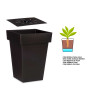 SQUARE POT ANTHRACITE W WATER RESERVOIR 30CM DIAM