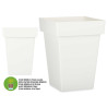 SQUARE POT WHITE WITH WATER RESERVOIR 40CM DIAM