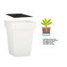POT CARRÉ BLANC AVEC RÉSERVE D'EAU 40CM 