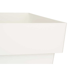 POT CARRÉ BLANC AVEC RÉSERVE D'EAU 40CM 