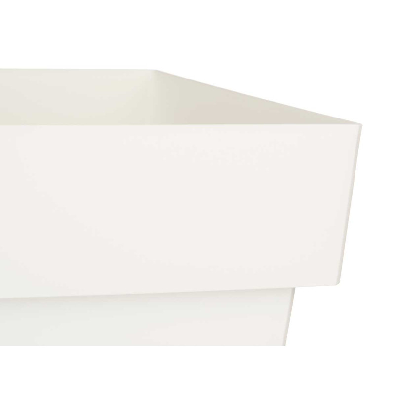 SQUARE POT WHITE WITH WATER RESERVOIR 40CM DIAM
