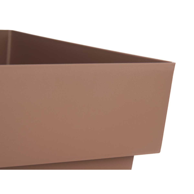 POT CARRÉ BRUN AVEC RÉSERVE D'EAU 40CM 