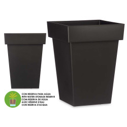 SQUARE POT ANTHRACITE W WATER RESERVOIR 40CM DIAM