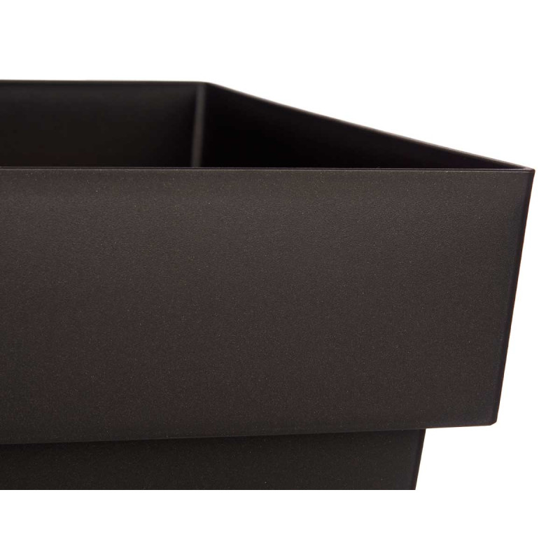 SQUARE POT ANTHRACITE W WATER RESERVOIR 40CM DIAM
