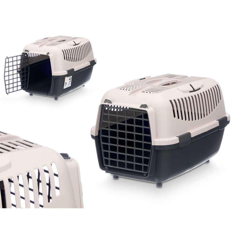 PLASTIC PET CARRIER 8KG ANTHRACITE