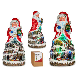 BABBO NATALE GRANDE DI RESINA MOV MUSICA LUCE A PI