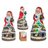 PERE NOËL GRAND RÉSINE MOUV MUSIQUE LUMIÈRE À PILE