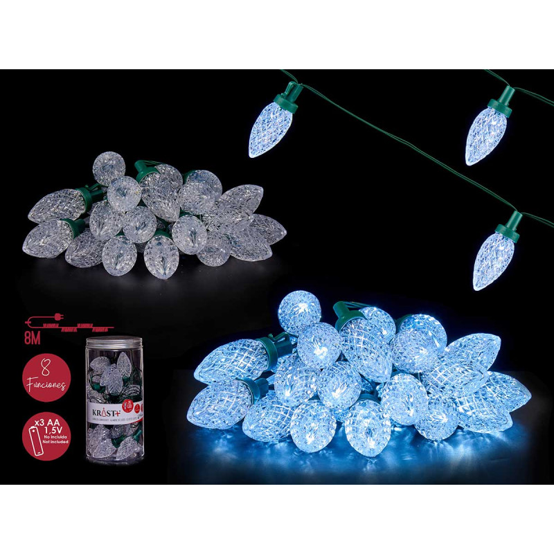 TIRA LED 5M 25LEDS LUZ FRIA BLANCA EXT 8 FUNC