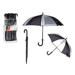 PARAPLUIE 8 BALEINES AUTOMATIQUE AVEC TOILE NOIR 