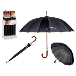 OMBRELLO 16 STECCHE BORDO CREMA NERO