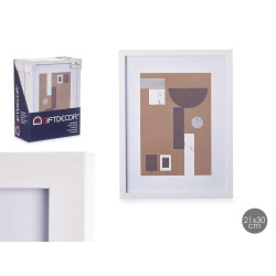 21X30CM WHITE PASSE-PARTOUT WOOD PHOTOFRAME 