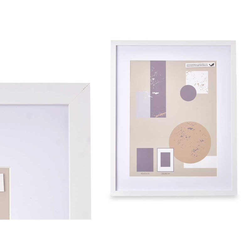 30X40CM WHITE PASSE-PARTOUT WOOD PHOTOFRAME 
